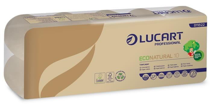 Lucart Professional Toaletný papier "Eco Natural 10", dvojvrstvový, malá rolka, 19,8 m